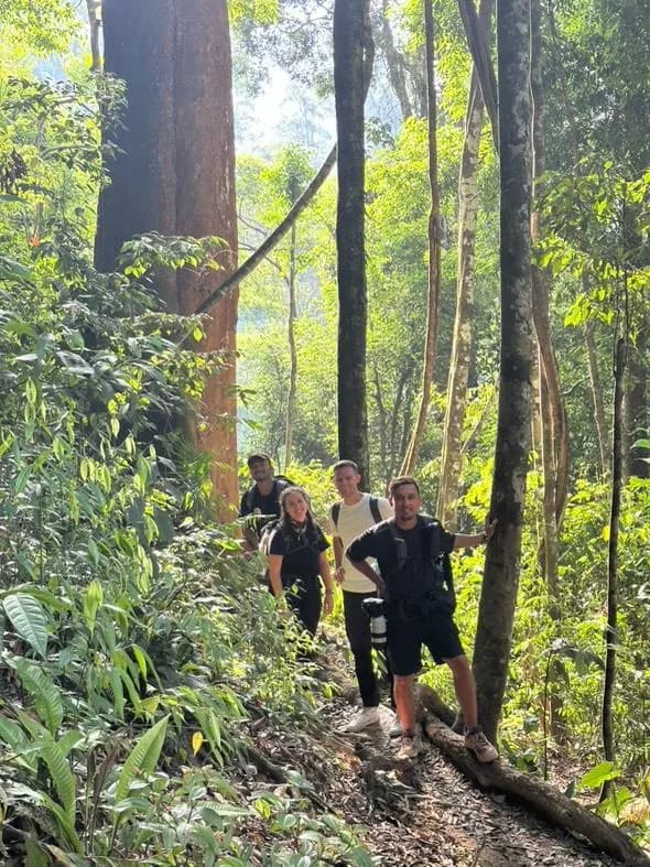 River crossing during a Bukit Lawang jungle trek